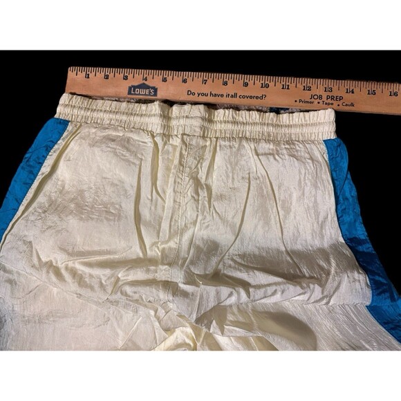 Vtg 90s Y2k sportswear Nylon Blue Track Sweatpants Color block white blue S - Picture 5 of 13